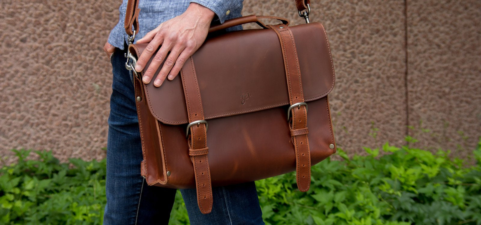 Leather Briefcase and Messenger bag
